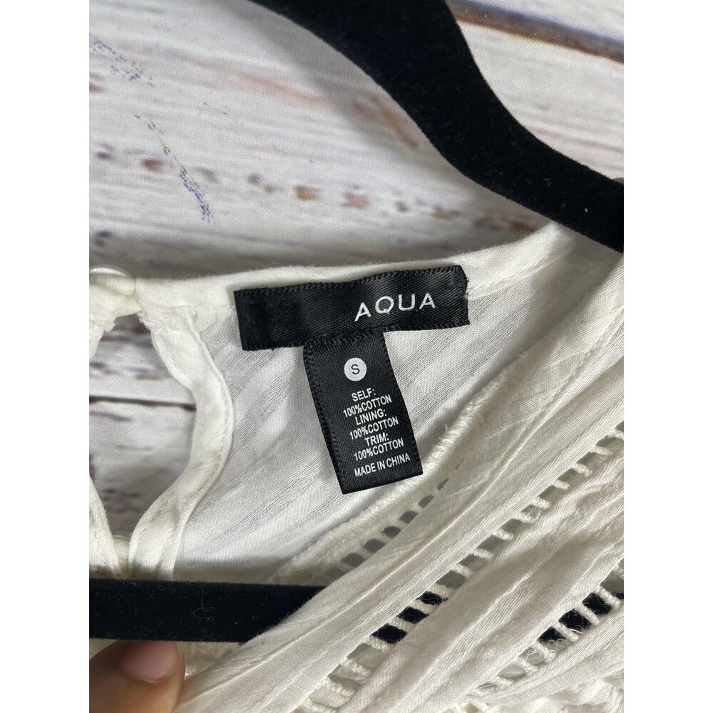 Aqua Dress Women's Size S Ruffle Boho Tiered Mini Flutter Sleeve Summer Beach - Picture 5 of 7